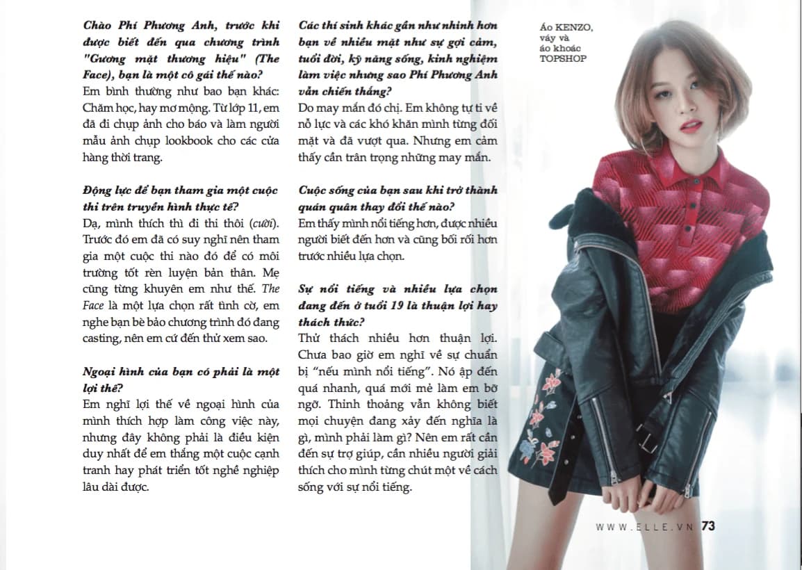 Phi Phuong Anh – Elle Girls — styling by Trần Hoài Trang · 2